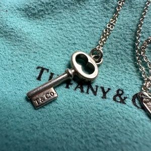 Preowned Tiffany & Co. sterling silver key charm necklace